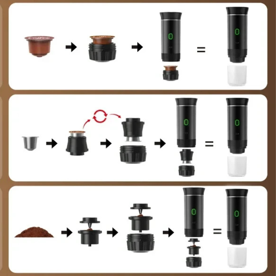 Draagbare 3-in-1 Espressomachine voor Outdoor, Preppers en Survival
