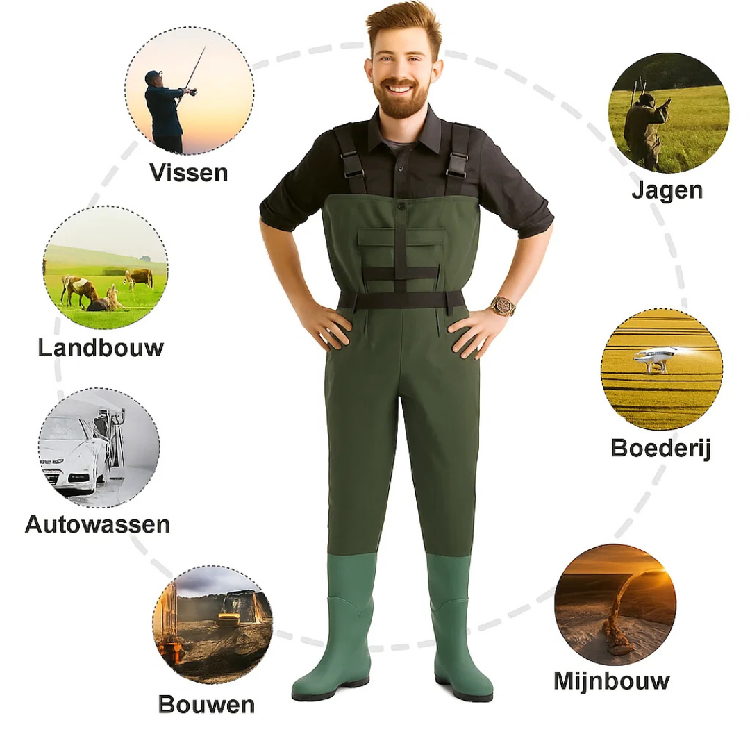 FloodGuard Survival Wadpak – Waterdichte One-Piece met Laarzen