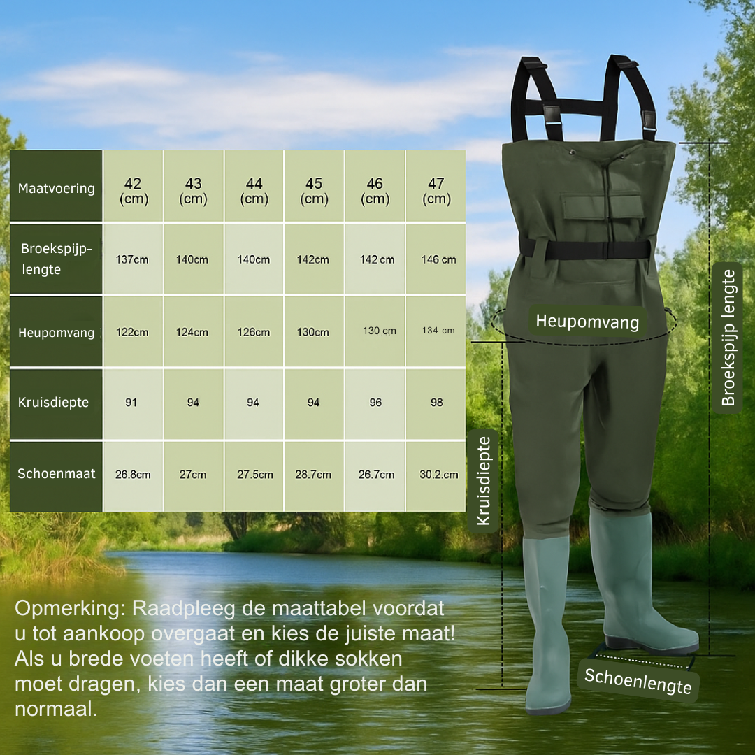 FloodGuard Survival Wadpak – Waterdichte One-Piece met Laarzen