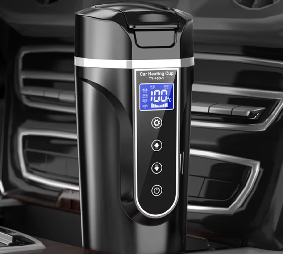 HeatGo Auto Thermos – 12V/24V Slimme RVS Beker (500 ml, 96W)
