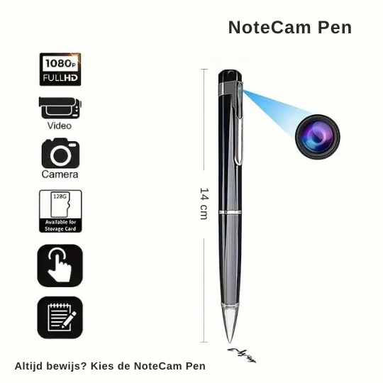 NoteCam Pen – camera pen die geen detail mist, discreet en veilig opnemen