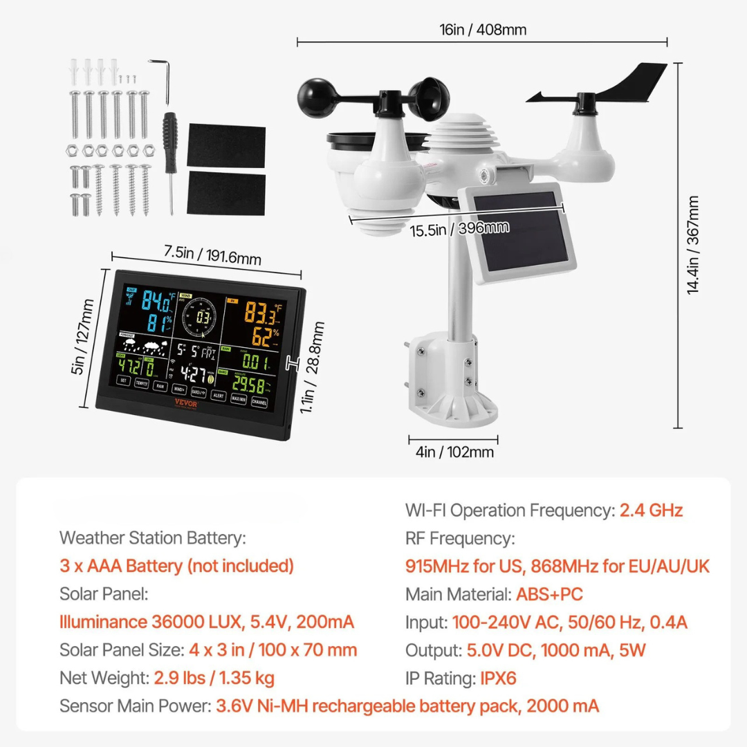 MeteoConnect Pro – Wi-Fi Weerstation met Solar Sensor App & Weersvoorspelling | Hyperlokale Weerdata in Real-Time