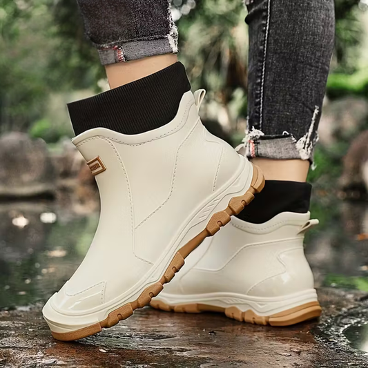 Regenlaarzen Enkellaarzen – Antislip Zool, Warme Fleece Voering & Comfortabele Slip-On Pasvorm