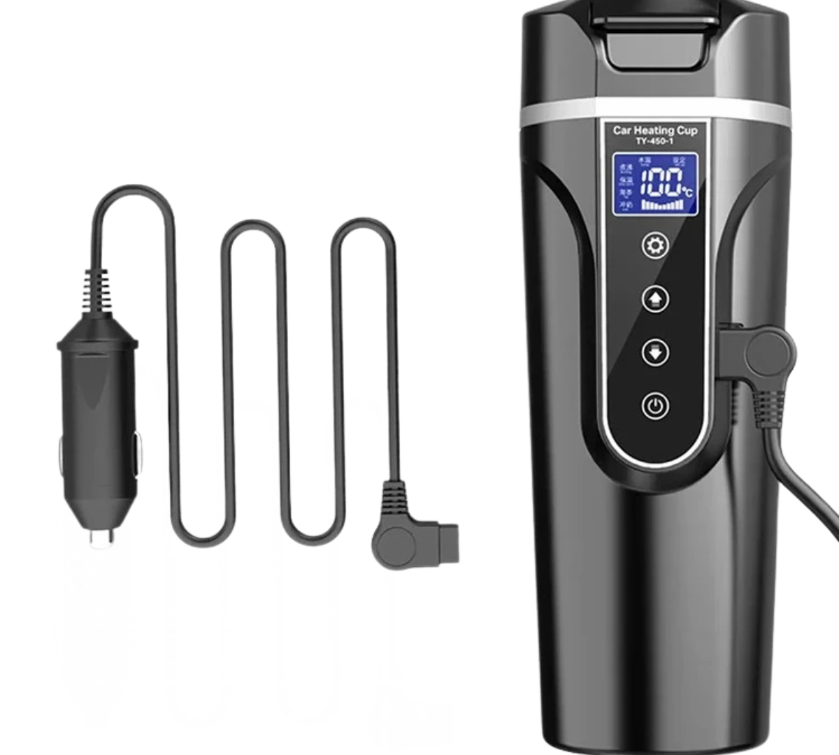 HeatGo Auto Thermos – 12V/24V Slimme RVS Beker (500 ml, 96W)