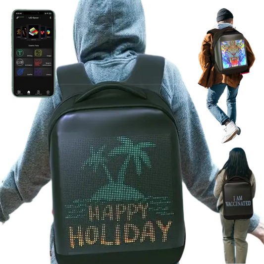 PixiPack – LED Rugzak met App-besturing (App-Store/Google Play)| Programmeerbare Pixel Art Rugzak
