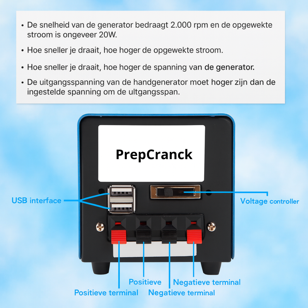 PrepCrank Draagbare Noodstroom