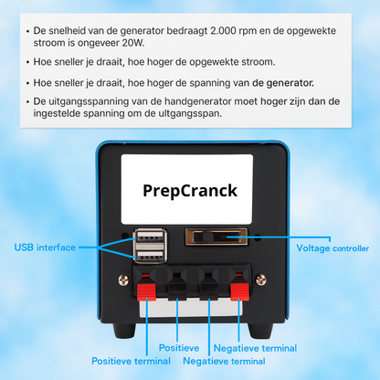 PrepCrank Draagbare Noodstroom