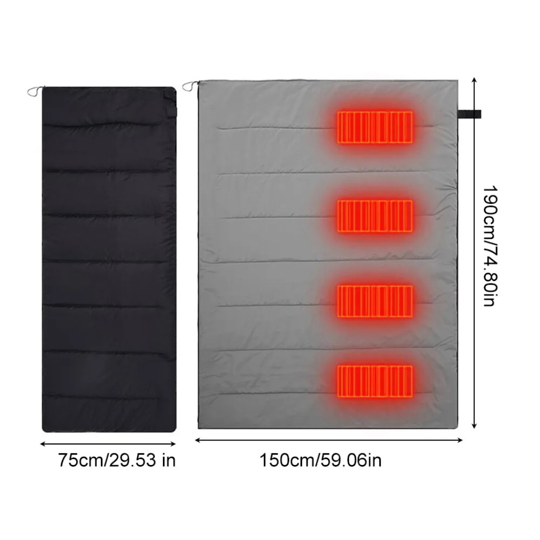 PrepWarm Cocoon – USB/Type-C Verwarmde Slaapzakdeken