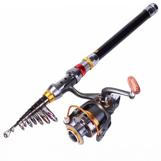 SurvivorCast Vishengel – 1.8 m tot 3,6 m1 Koolstofvezel telescopische hengel + SC5000 Molen