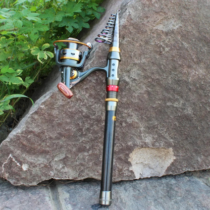 SurvivorCast Vishengel – 1.8 m tot 3,6 m1 Koolstofvezel telescopische hengel + SC5000 Molen