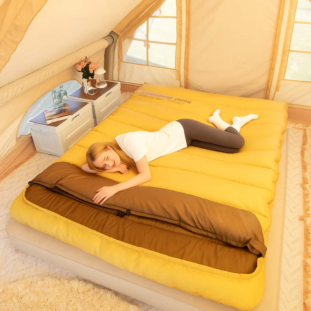 CampNest Duo Slaapzak – Dubbele Slaapzak voor 2 Personen, Warm & Draagbaar voor Kamperen en Outdoor Avonturen