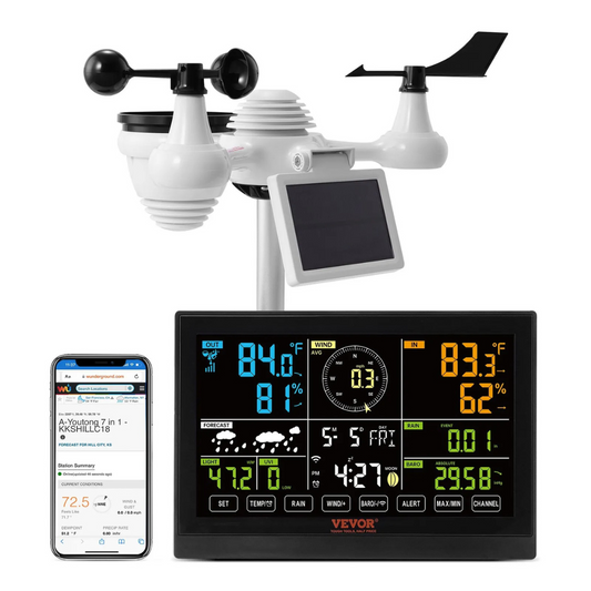 MeteoConnect Pro – Wi-Fi Weerstation met Solar Sensor App & Weersvoorspelling | Hyperlokale Weerdata in Real-Time