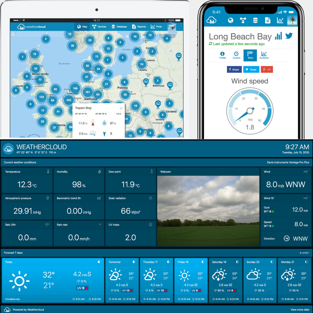 MeteoConnect Pro – Wi-Fi Weerstation met Solar Sensor App & Weersvoorspelling | Hyperlokale Weerdata in Real-Time