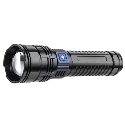 Ultraheldere Tactische LED-Zaklamp – 100.000 Lumen, 15000mAh Ingebouwde Batterij, Digitale Display, Zoomfunctie & Powerbank – tot 9000M!